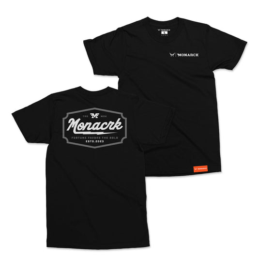 Monarck Badge Script Premium Black Tee 217